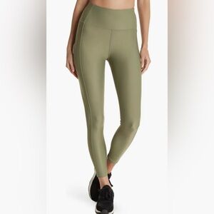 Sweaty Betty High Shine High Waist 7/8 Leggings | Size Small | Olive Green